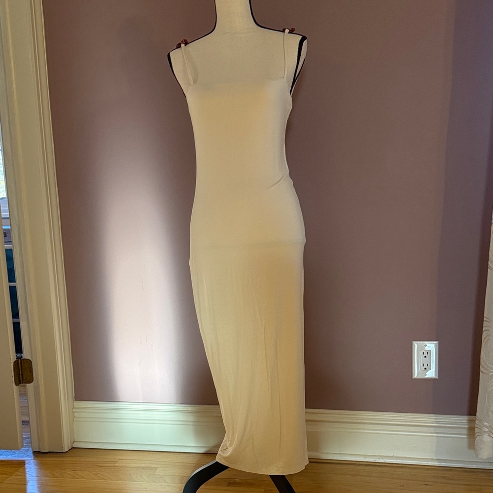 L'Academie Cream Midi Dress